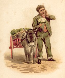 Vendeur de légumes (chromolithographie)