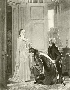 Victoria accueillie comme Reine (gravure) - English School