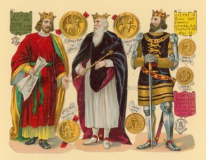 Découpe victorienne : Roi Jean, Roi Édouard I, Roi Henri III