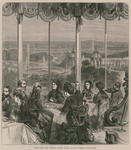 Vue depuis le grand salon du Crystal Palace, salle à manger d