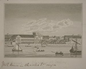 Vue vers le nord à travers la Tamise, en direction de York House et York Buildings - English School
