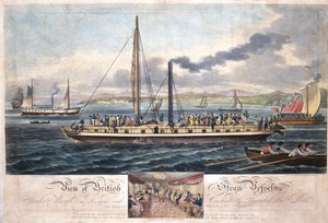 Vue des navires à vapeur britanniques, publiée par R. Ackermann, 1820-51