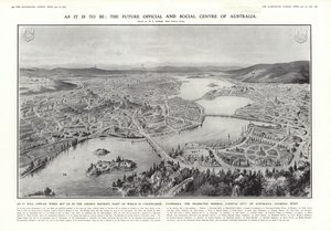 Vue de Canberra, capitale fédérale proposée de l