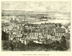 Vue de Genève, en direction du lac - English School