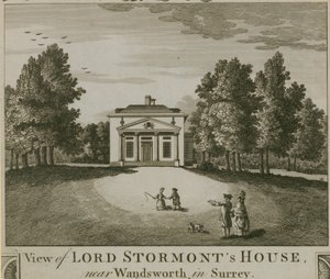 Vue de la maison de Lord Stormont près de Wandsworth dans le Surrey - English School