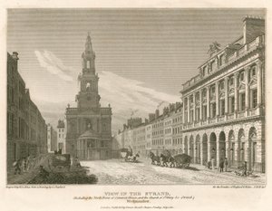 Vue du Strand, y compris la façade nord de Somerset House et l