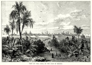 Vue de Vera Cruz, sur le golfe du Mexique (gravure) - English School