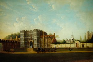 Vue de la maison de la porte, prieuré de St. Osyth - English School