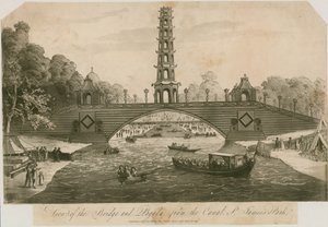 Vue du pont et de la pagode depuis le canal, St James