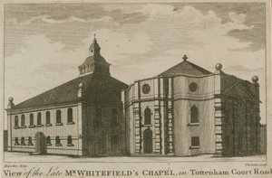 Vue de la chapelle de feu M. Whitefield à Tottenham Court Road, Londres - English School