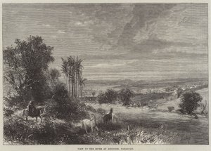 Vue sur la rivière à Asuncion, Paraguay (gravure) - English School