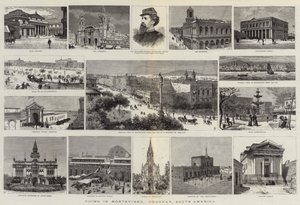 Vues de Montevideo, Uruguay, Amérique du Sud (gravure) - English School