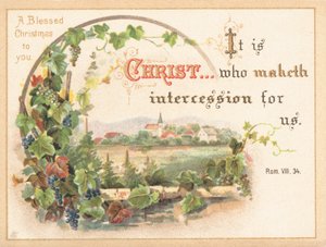 Scène de village, Carte de Noël - English School