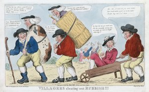 Villageois nettoyant les ordures!!!, pub. 1800 - English School