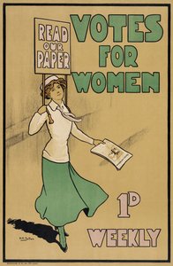 Votes for Women, extrait de The Suffragette, publié en 1912 (lithographie couleur)