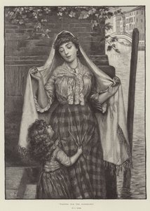 En attendant le gondolier (gravure) - English School