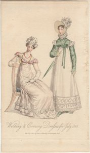 Robes de marche et de soirée pour juillet 1818, publiées par Dean & Munday - English School