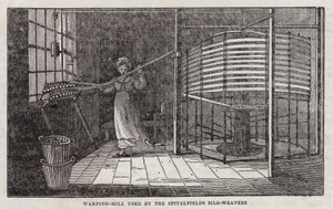 Moulin à ourdir utilisé par les tisserands de soie de Spitalfields - English School