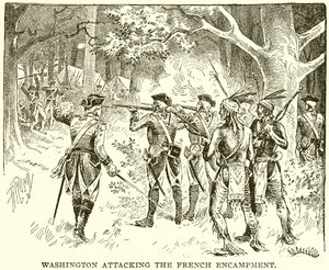 Washington attaquant le campement français