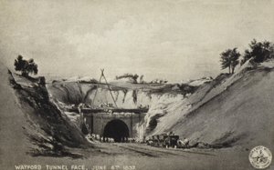Face du tunnel de Watford, 6 juin 1837