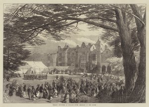 Festivités de mariage à Holland House, petit-déjeuner dans le jardin (gravure)