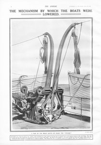 Davit Welin, le mécanisme par lequel les bateaux ont été descendus, de The Sphere, 27 avril 1912