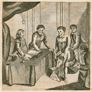 Les Gallois payant un tribut de têtes de loups au roi Edgar - English School
