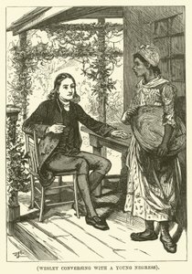 Wesley conversant avec une jeune négresse (gravure)
