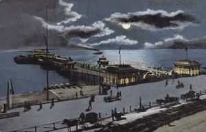 West Pier, Brighton, Sussex (lithographie en couleur) - English School