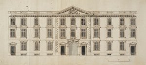 Façade ouest du nouveau bâtiment proposé pour le Garden Quadrangle à New College, vers 1680