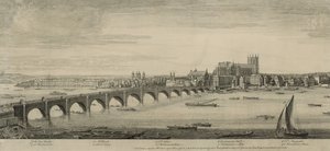 Pont de Westminster, Londres, pris de la Maison de Sucre de M. Scheves, en face de York House