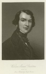 William Ewart Gladstone, à 31 ans (gravure)