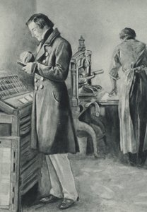 William Lloyd Garrison compose les caractères pour son journal - English School