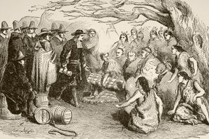 William Penn fait un traité avec les Indiens Delaware ou Lenape en 1682