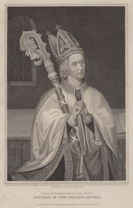 William de Wykeham, évêque de Winchester, fondateur du New College, Oxford (gravure) - English School