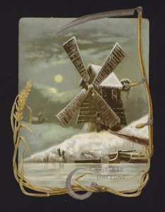 Moulin à vent dans la neige