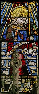 Fenêtre Ew représentant le Christ (figure composite) - avec des bijoux de verre coloré incrusté