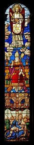 Fenêtre N2 représentant une fenêtre de la nef nord avec Saint Nicolas