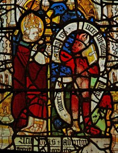 Fenêtre représentant Saint Martin exorcisant un diable