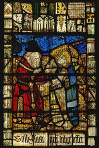 Fenêtre S3 représentant Dieu disant à Abraham - via un ange - de sacrifier Isaac - English School