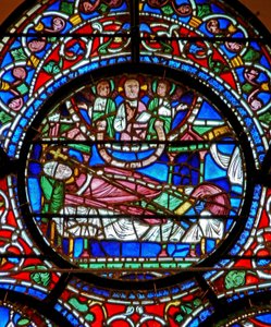 Fenêtre représentant St. Dunstan rêvant qu