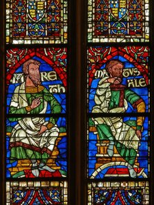Fenêtre représentant une figure généalogique : Jared et Mathusalem