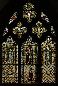 Fenêtre représentant Saint Thomas, le Christ, Saint Jean et le donateur