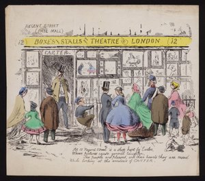 Vitrine de la boutique de gravures humoristiques de Carter, Regent Street Londres - English School