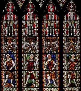 Fenêtre s4 représentant des chevaliers de Clare et William Lord de la Zouche