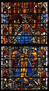 Fenêtre w38 représentant la crucifixion de Saint Pierre - English School