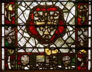 Fenêtre w42 représentant des armoiries et une bordure