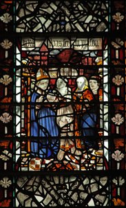 Saint Thomas Becket avec un prisonnier et 2 autres figures - English School
