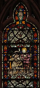 Saint Thomas le douteur; grisaille et bordure - English School