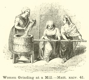 Femmes moulant au moulin - English School